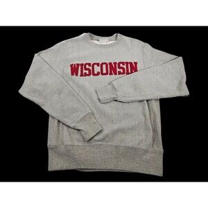 SLV Men's S Champion WISCONSIN BADGERS Reverse Weave NCAA Crew Neck Sweatshirt‎